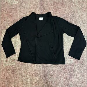 Caslon Asymmetrical collared cardigan jacket jersey knit sweater size small